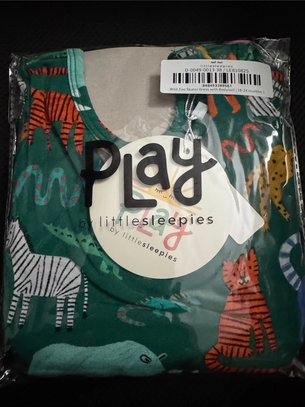 Little Sleepies Wild Zoo Skater Dress with Bodysuit 18-24M NWT